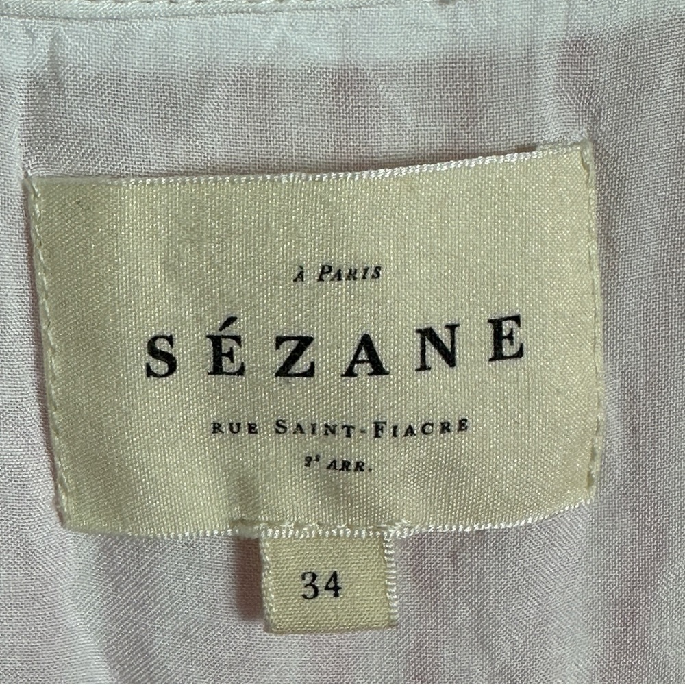 Sezane Juliette Pink Striped Midi Dress Size 34 French of US 2 Romantic Bohemian - Picture 5 of 13